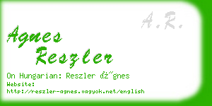 agnes reszler business card